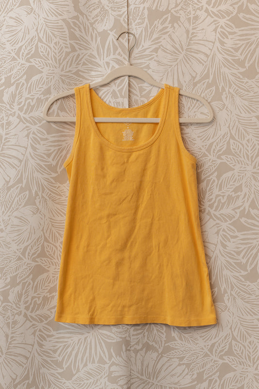 Size M | Yellow Ochre Cotton Sleeveless Top 🍁