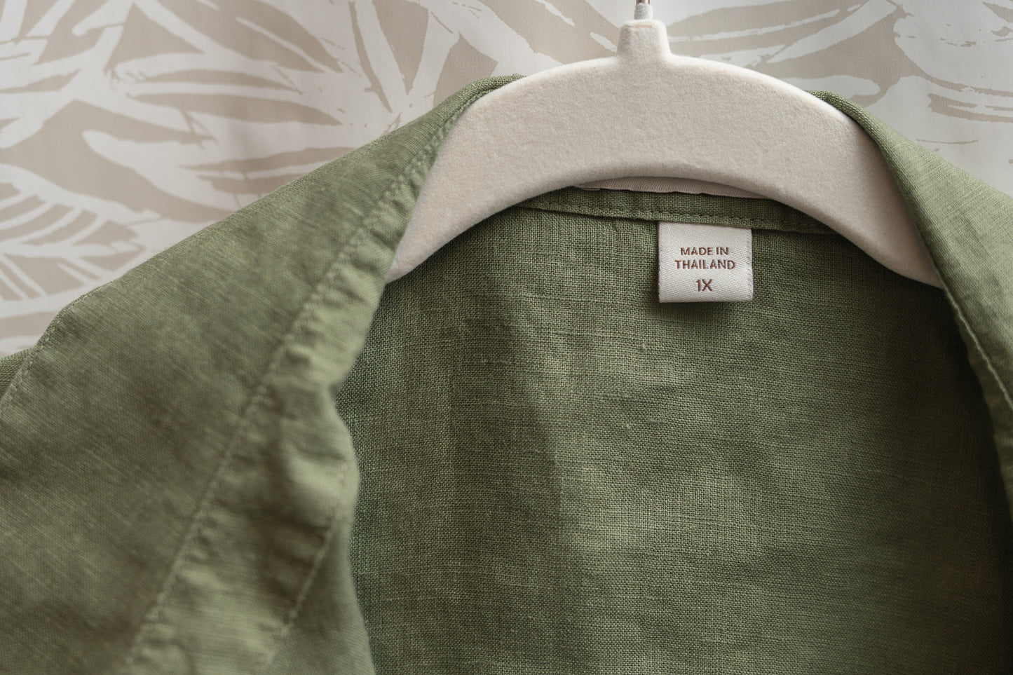 Size 1X | Olive 100% Linen 3/4 Sleeve 🍁