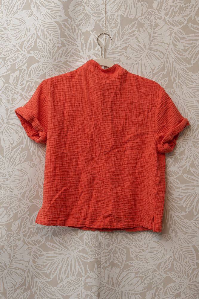 Size S | Orange Coral 100% Organic Cotton Short Sleeve 🌷