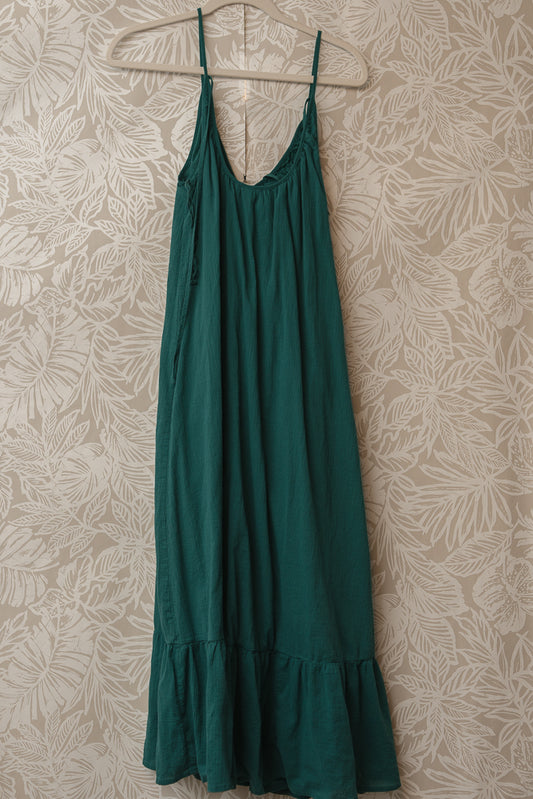 Size M | Dark Jade Midi Dress ☀️